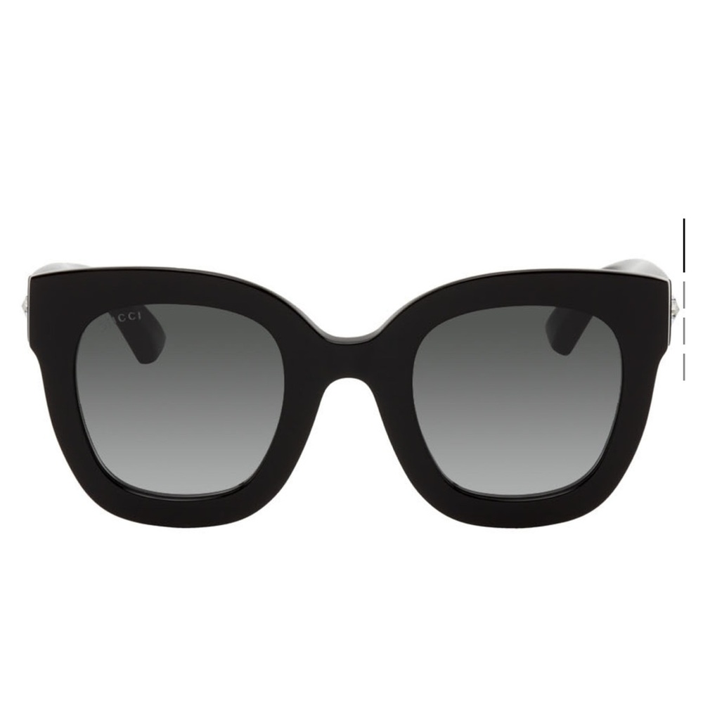 Authentic Gucci Round Frame Black Women's Sunglasses